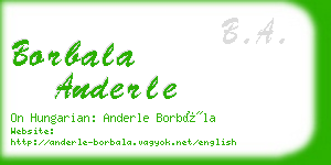 borbala anderle business card